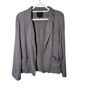 Talula Charcoal Women's Open Blazer Size 4 Lightweight Minimalist Neutral